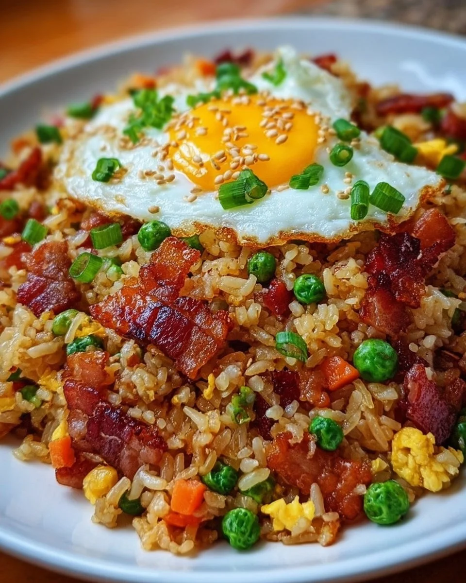 Bacon gebratener Reis