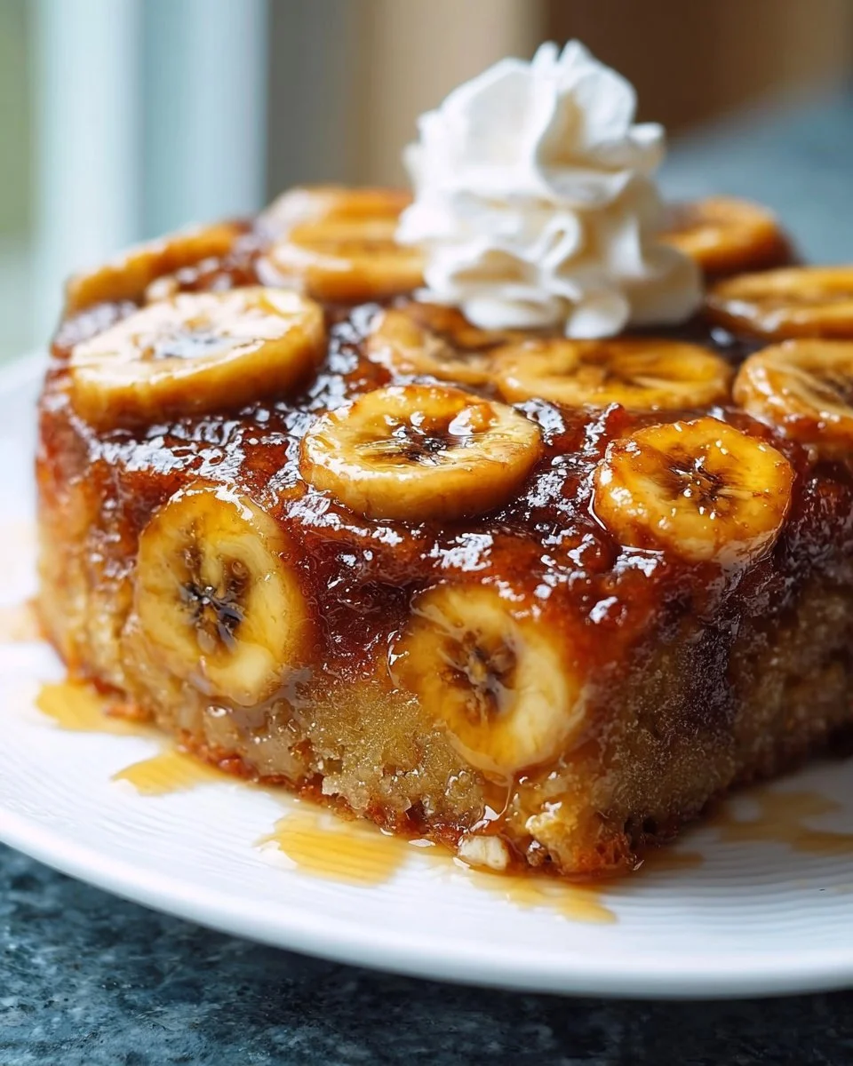 Bananen-Umdreht-Kuchen