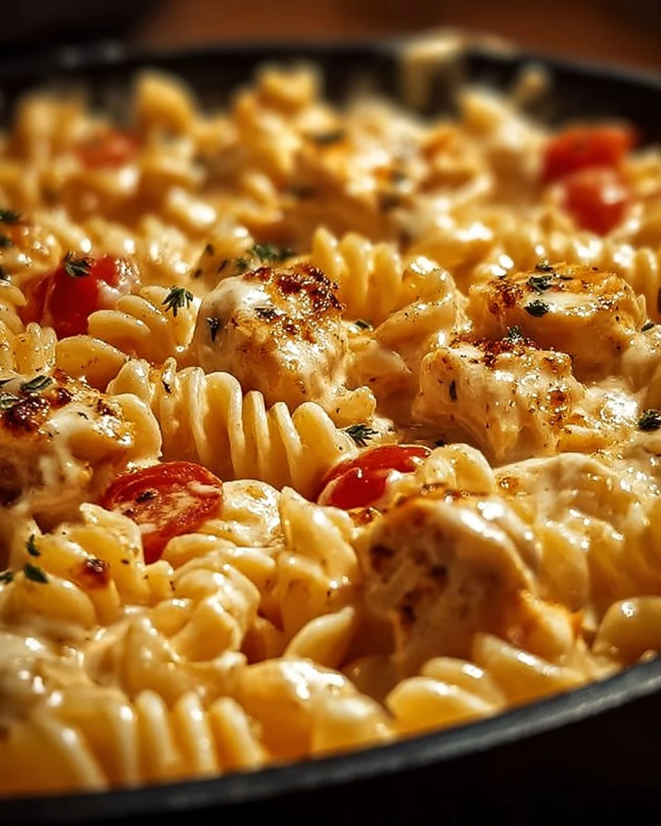 Cajun-Cremekäse-Hühnchen-Pasta-Auflauf