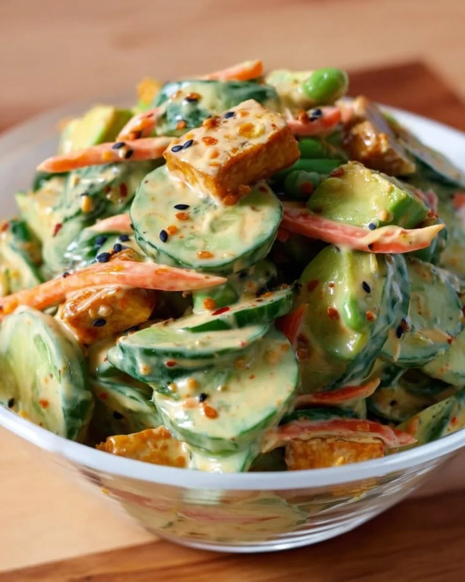 Cremiger asiatischer Gurkensalat-Bowl-Rezept