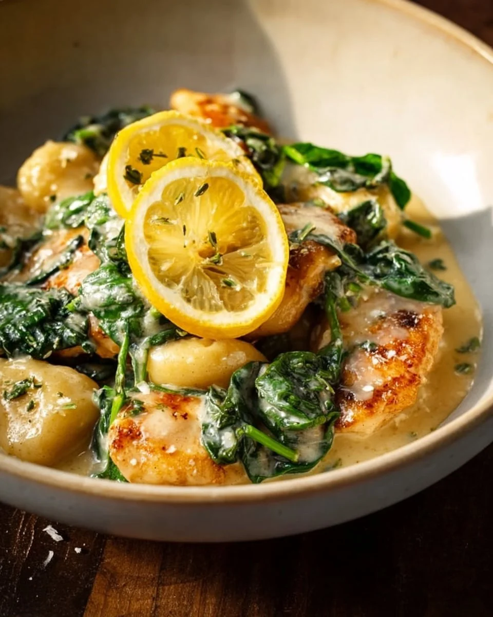 Cremiges Zitronen-Parmesan-Hühnchen-Gnocchi