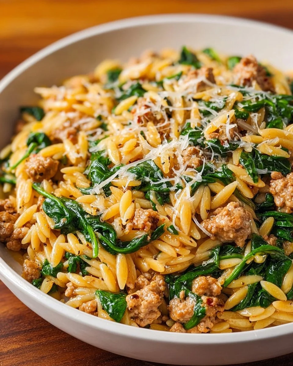 Einfache Truthahn-Spinat-Orzo