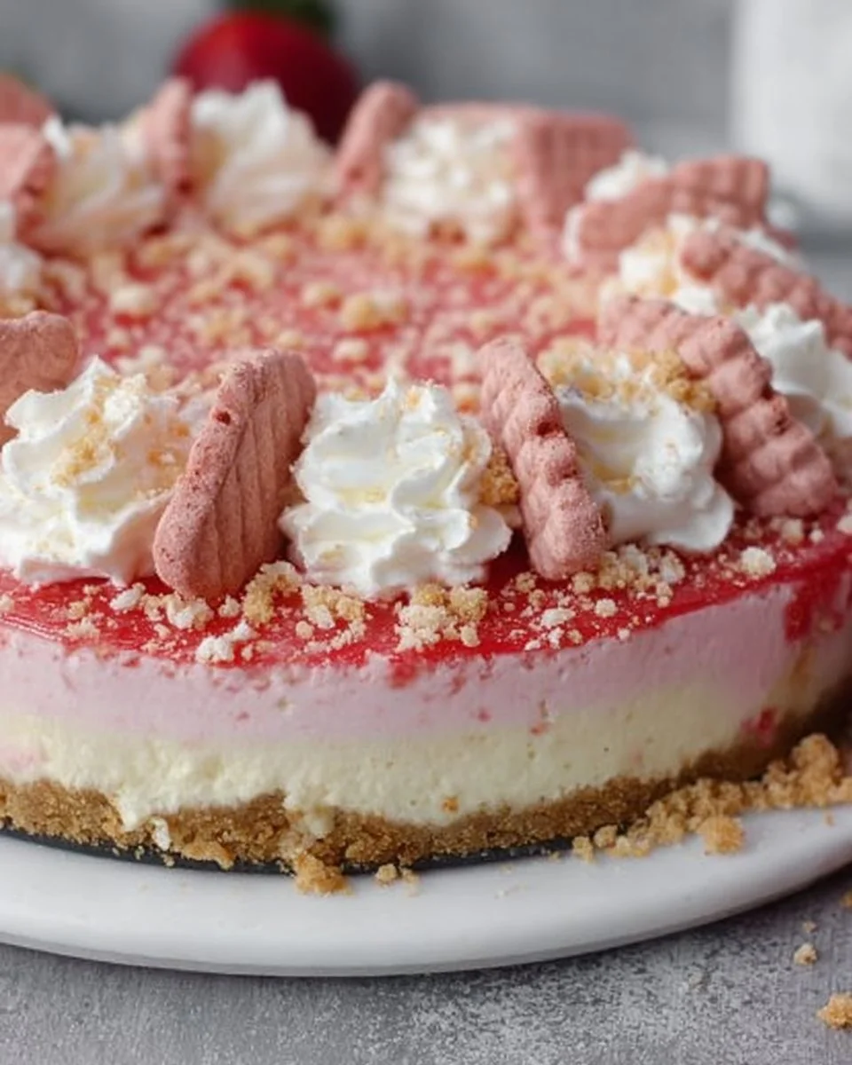 Erdbeer-Crunch-Käsekuchen