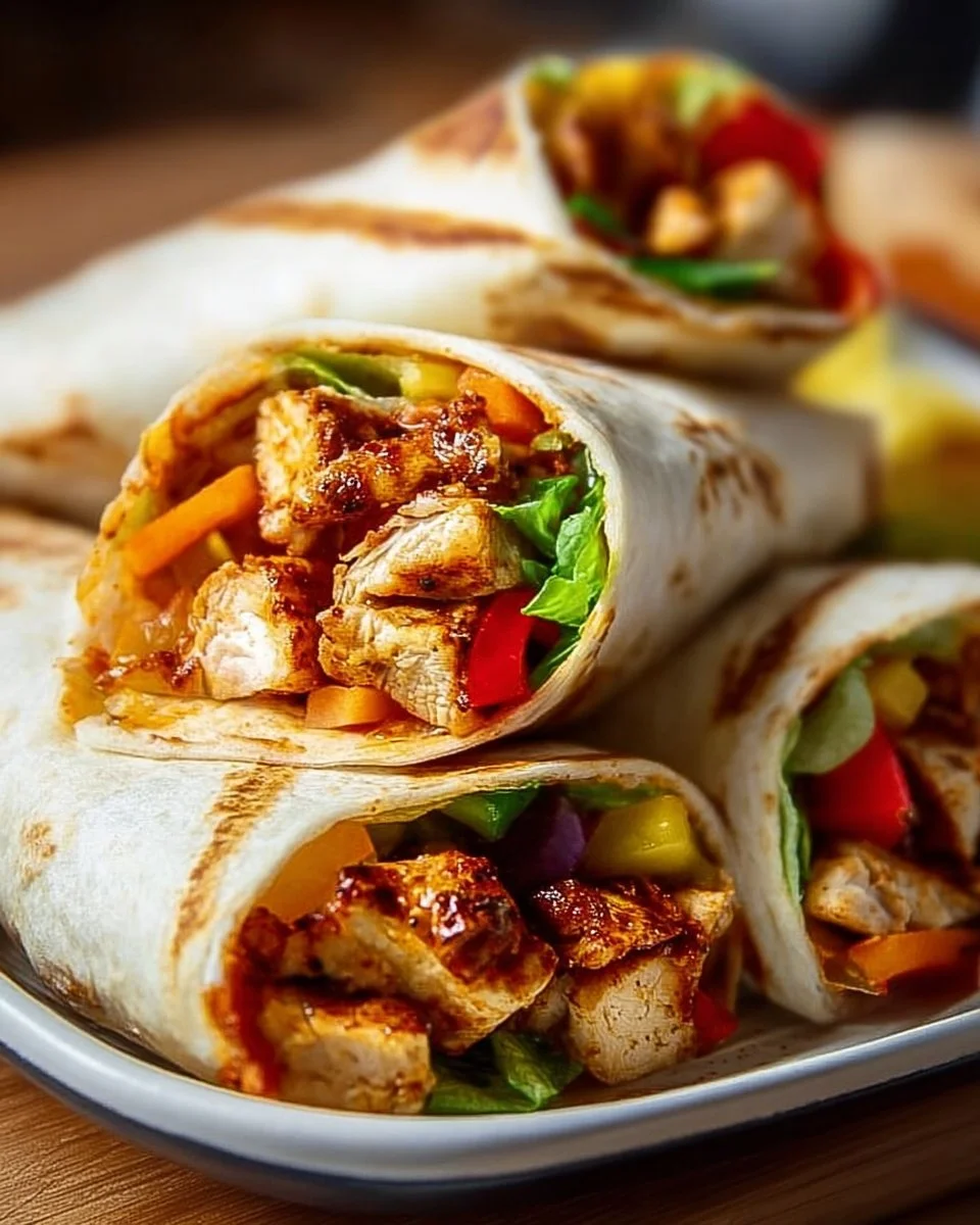 Feuerwerks-Hühnchen-Wraps