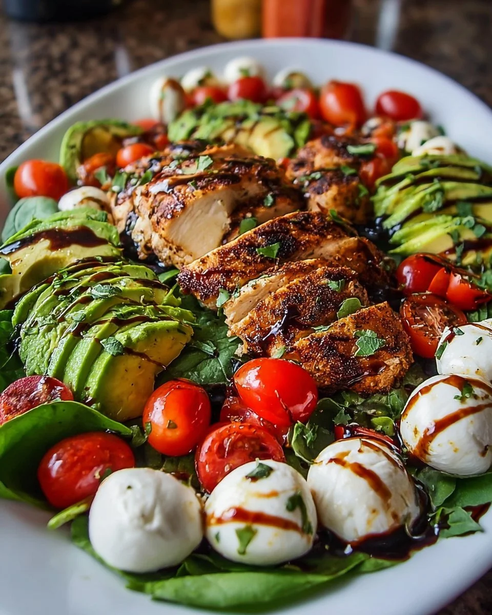 Fried Marinated Chicken Salad with Mozzarella and Balsamic Vinaigrette
