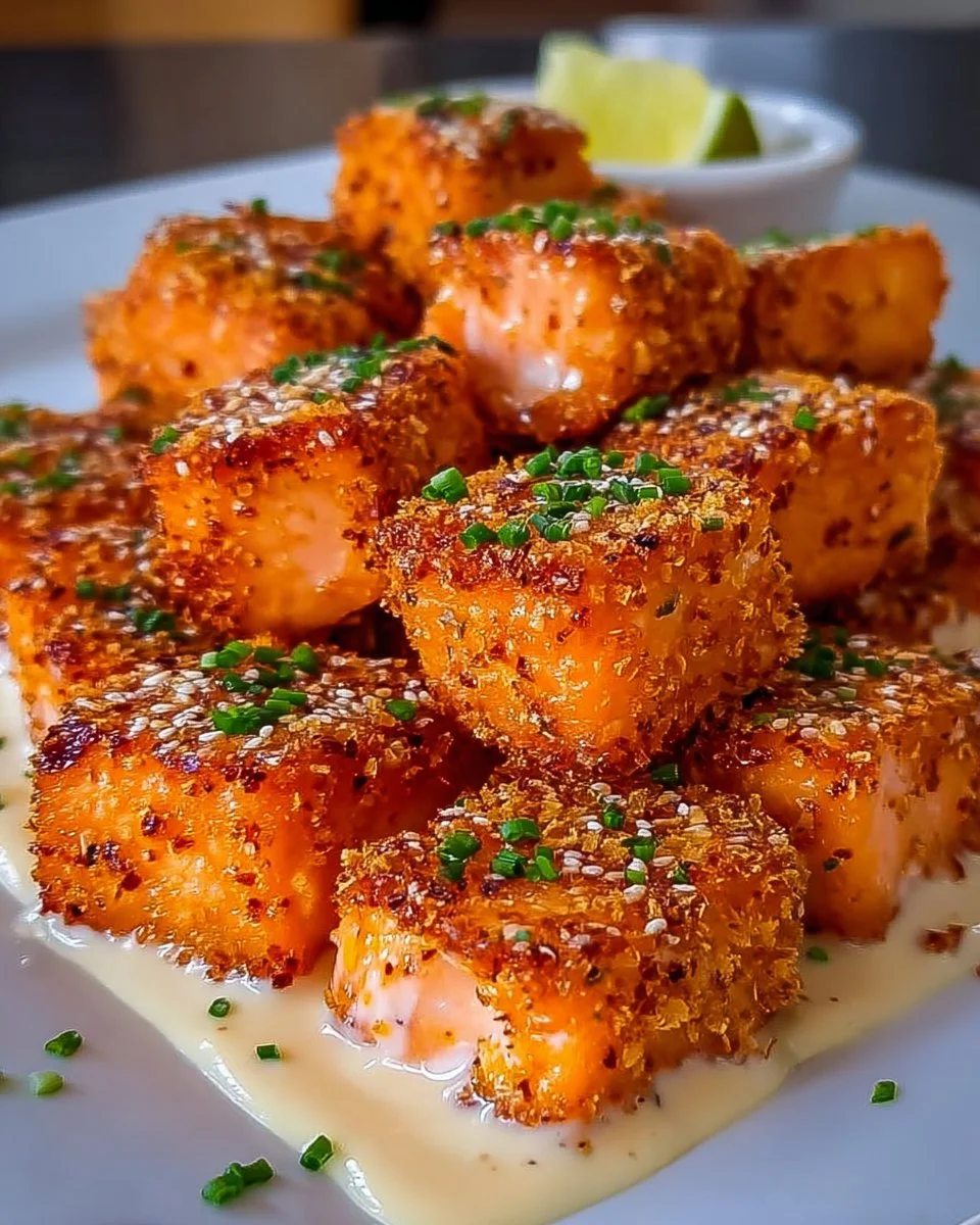 Knusprige Bang Bang Lachs Häppchen