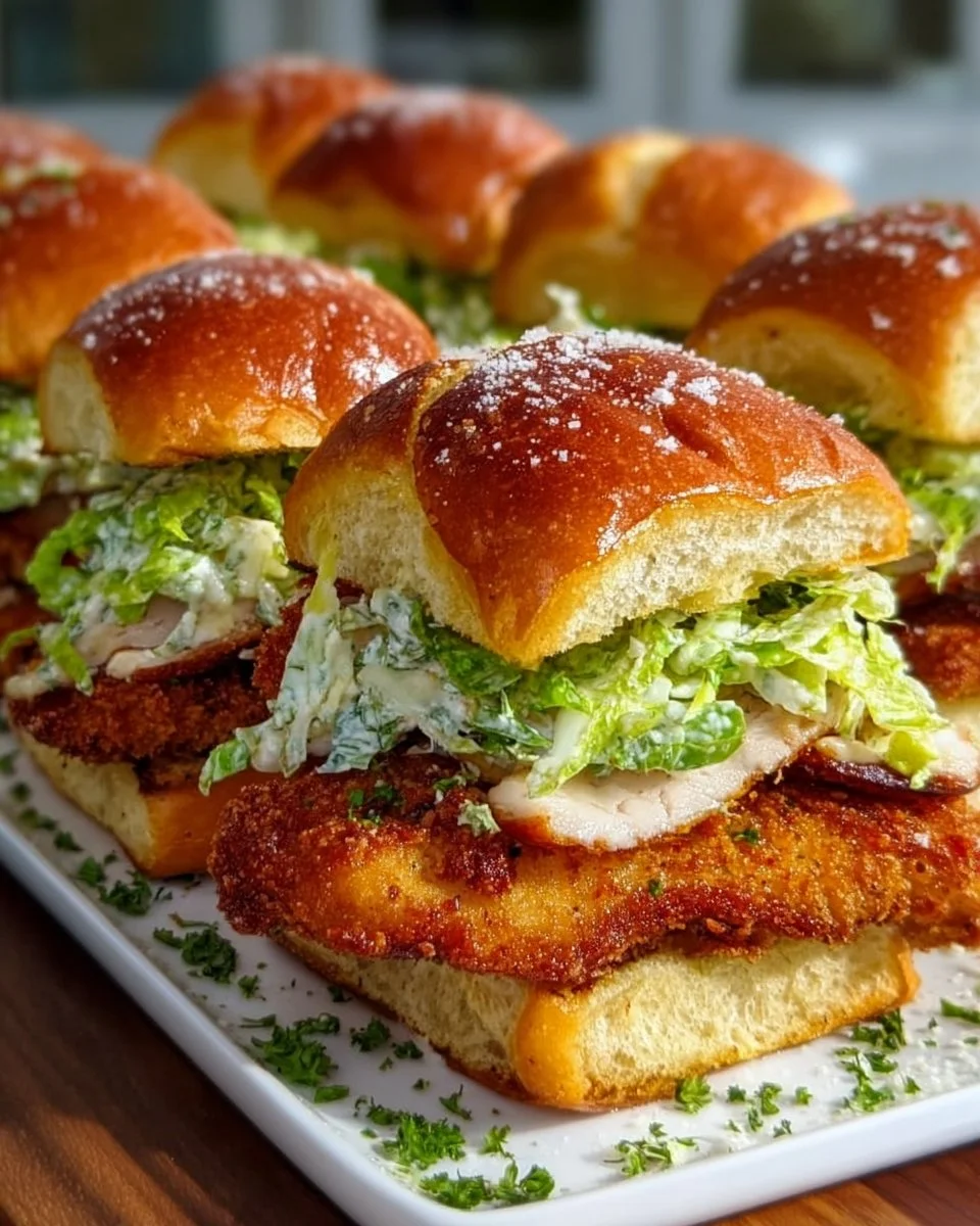 Knusprige Chicken Caesar Sliders