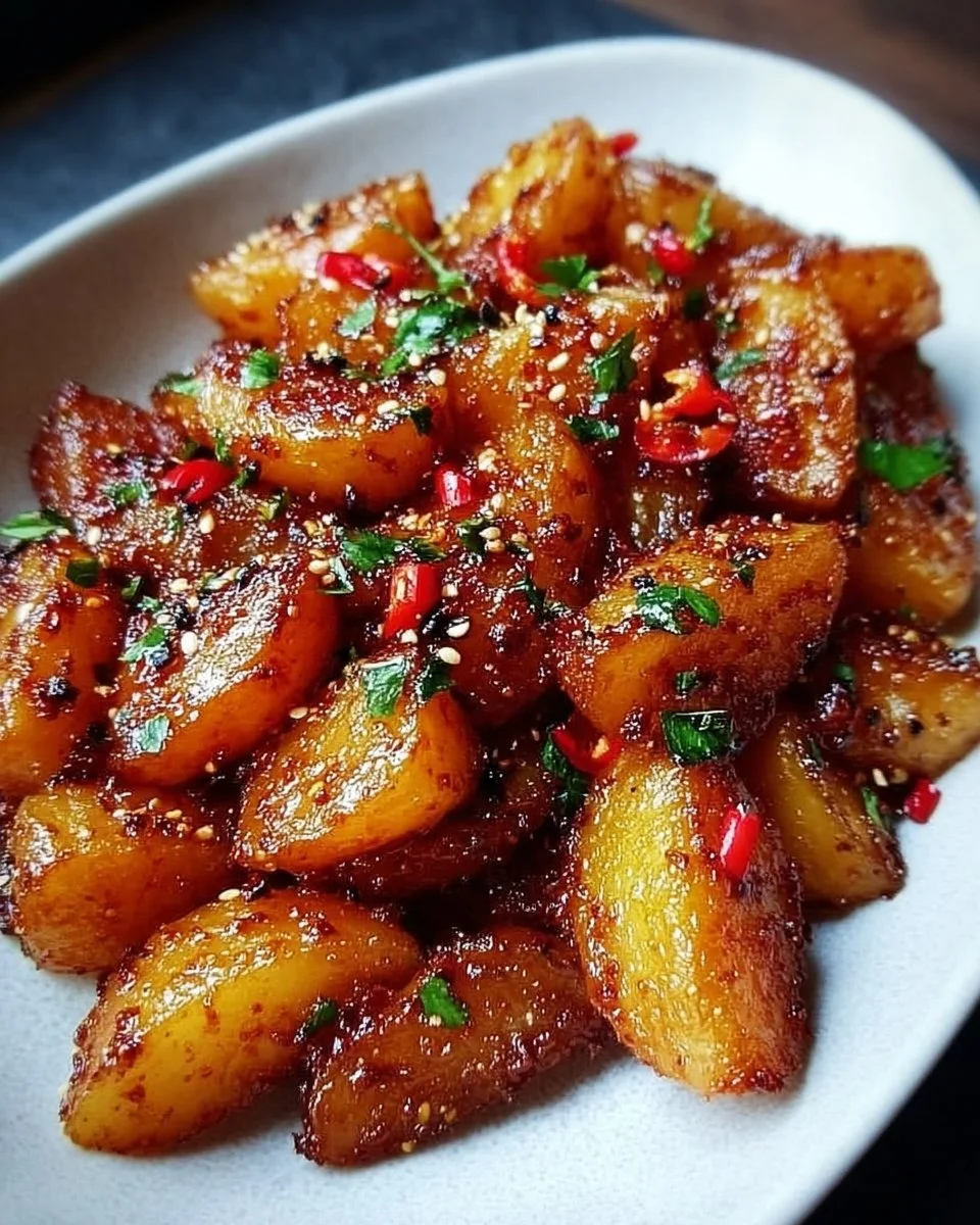 Knusprige Honig-Chili-Kartoffeln