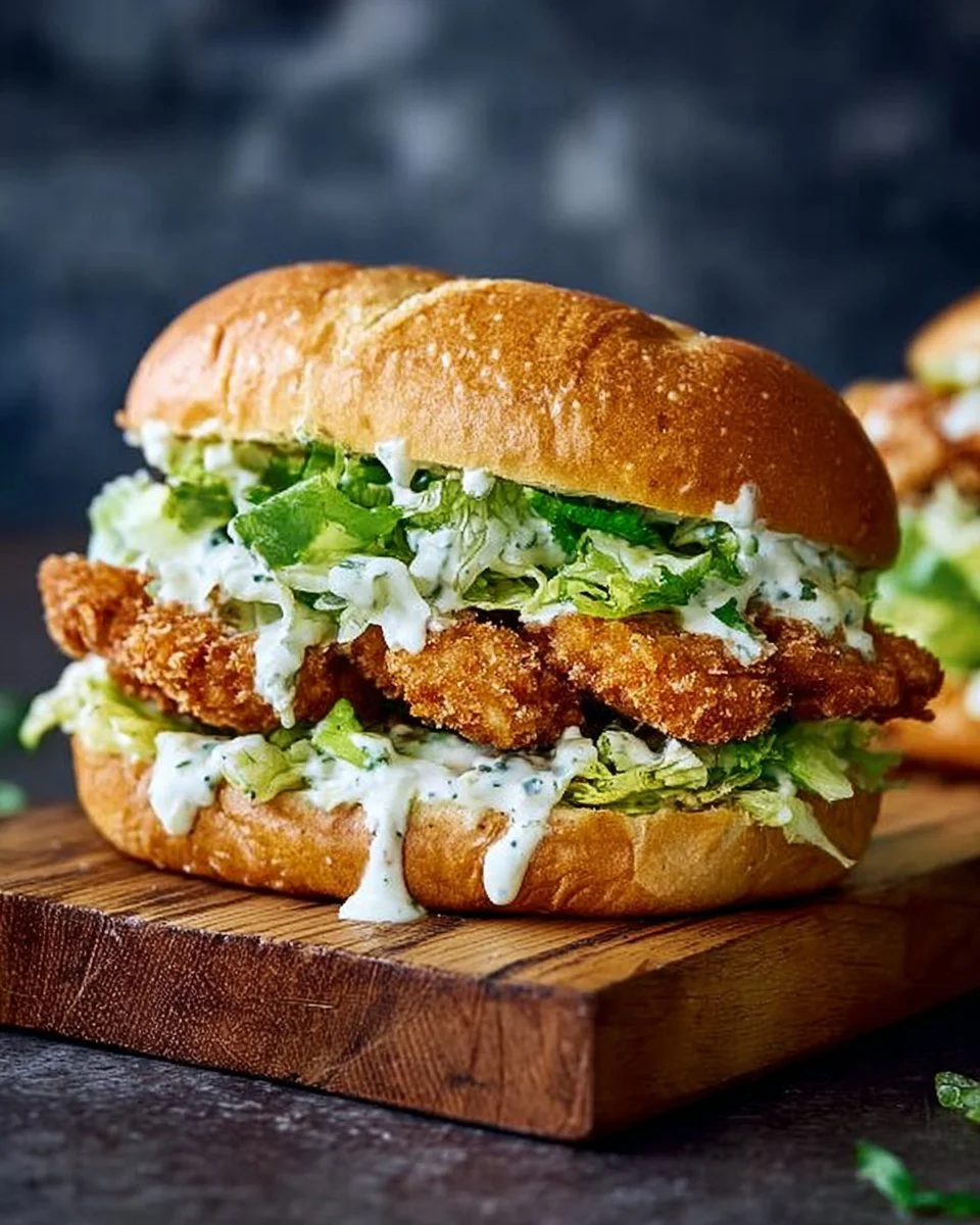 Knuspriges Hähnchen Caesar Sandwich