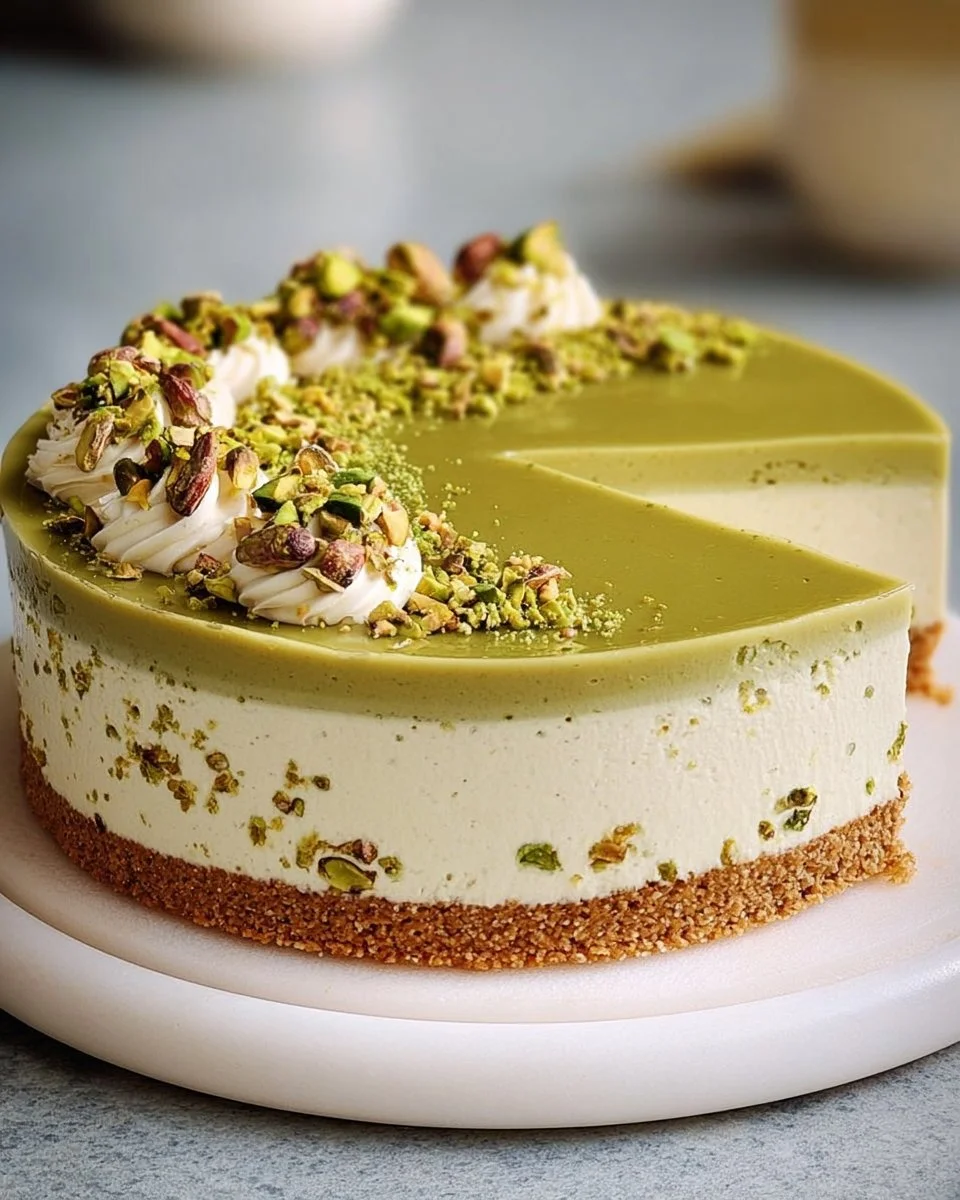 No-Bake Pistazien-Käsekuchen
