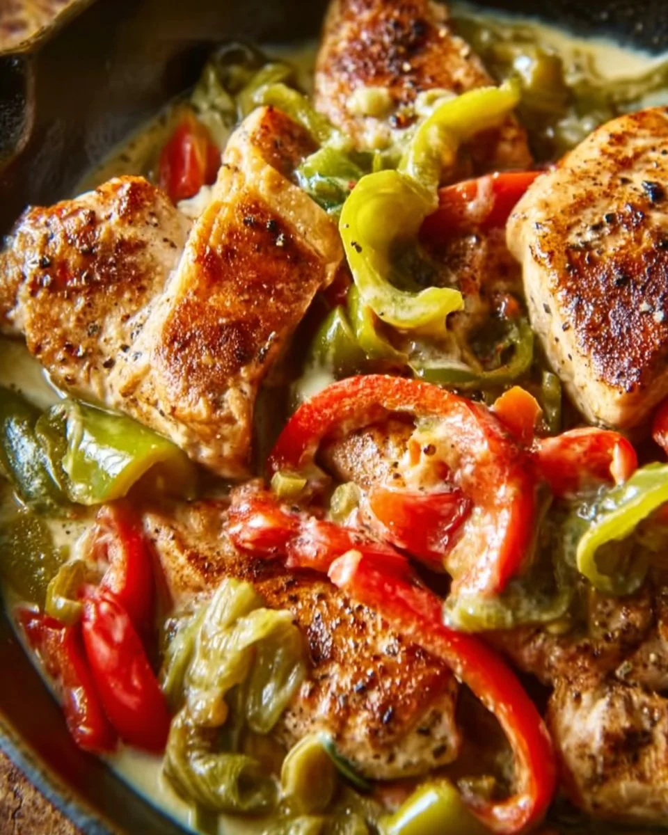 Pepperoncini-Hähnchen-Pfanne: Einfaches Ein-Pfannen-Rezept