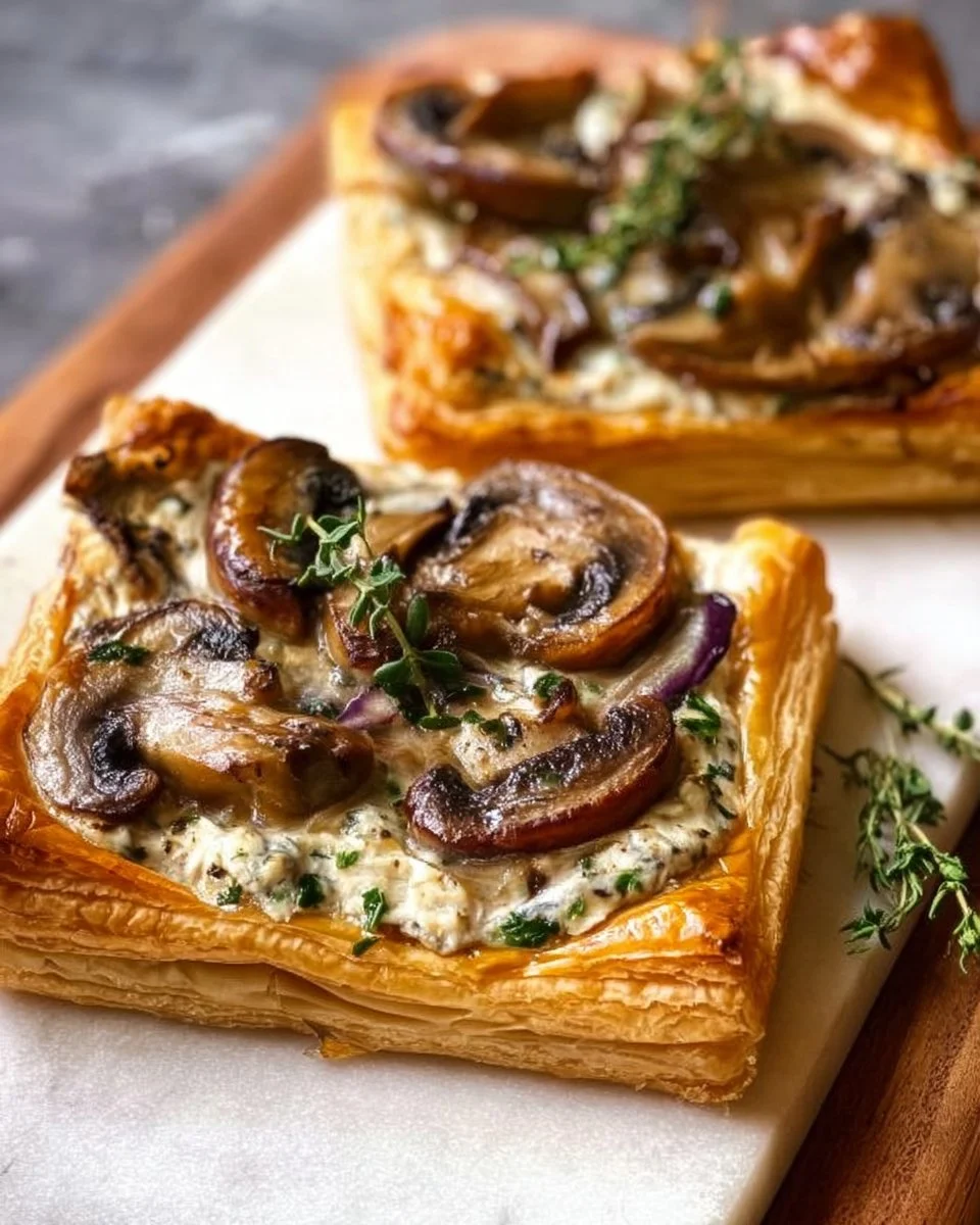 Pilz-Schalotte und Kräuter-Ziegenkäsetörtchen