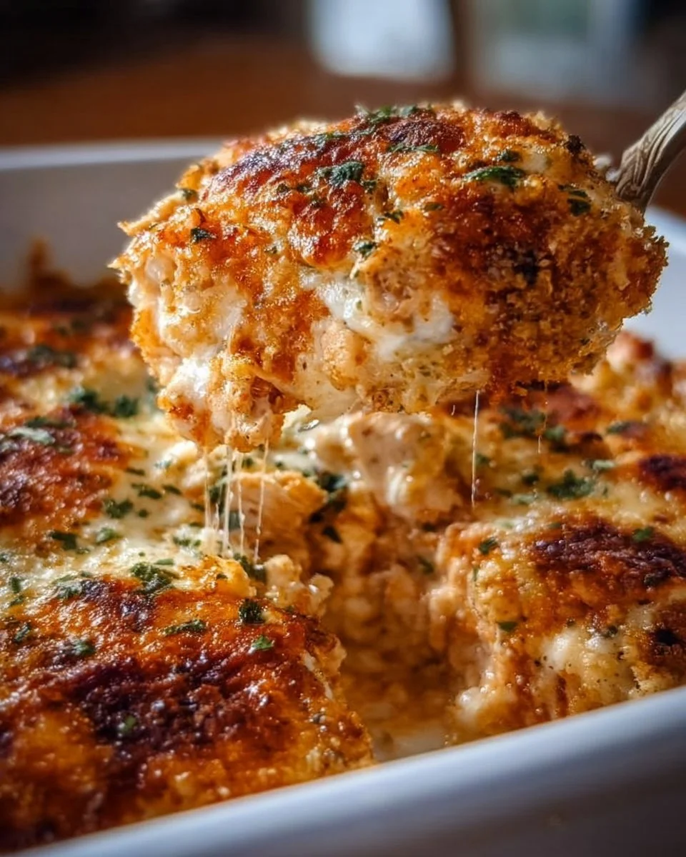 Proteinreiche Hähnchen-Parmesan-Auflauf