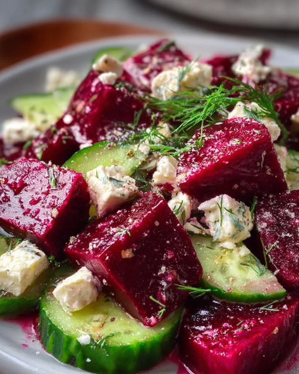 Rote-Bete-Salat mit Feta und Gurken für Feinschmecker