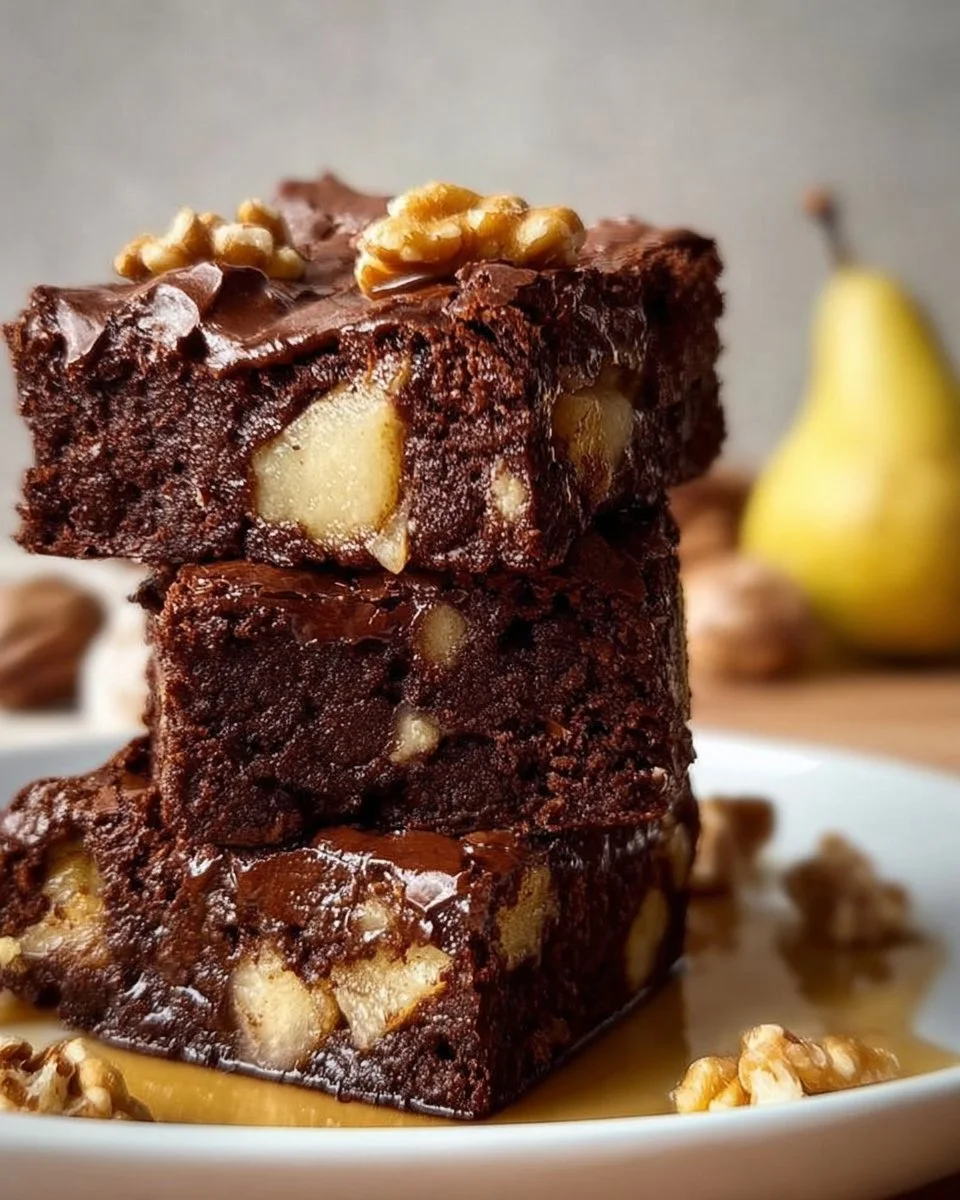 Walnussbrownies mit Birnen – Das perfekte Herbst-Dessert