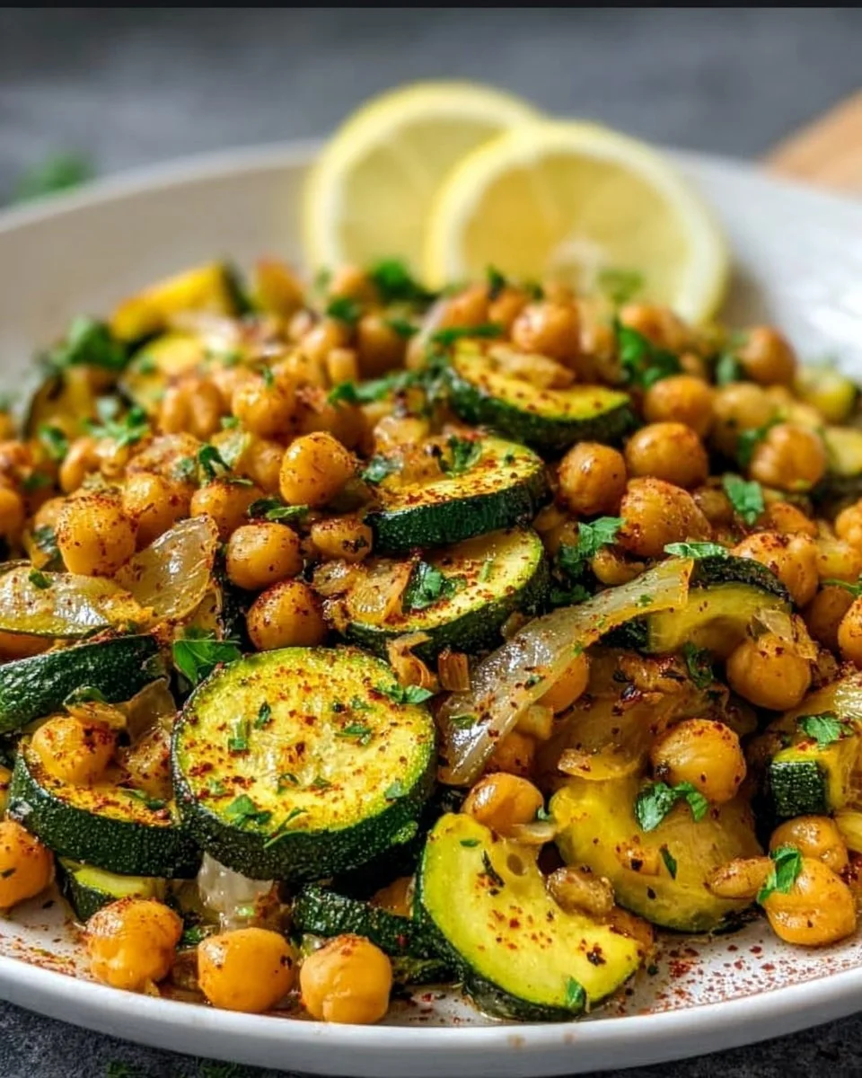Zucchini-Kichererbsen-Pfannengericht