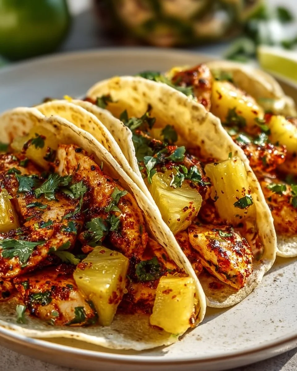 Ananas-Hühnchen-Tacos