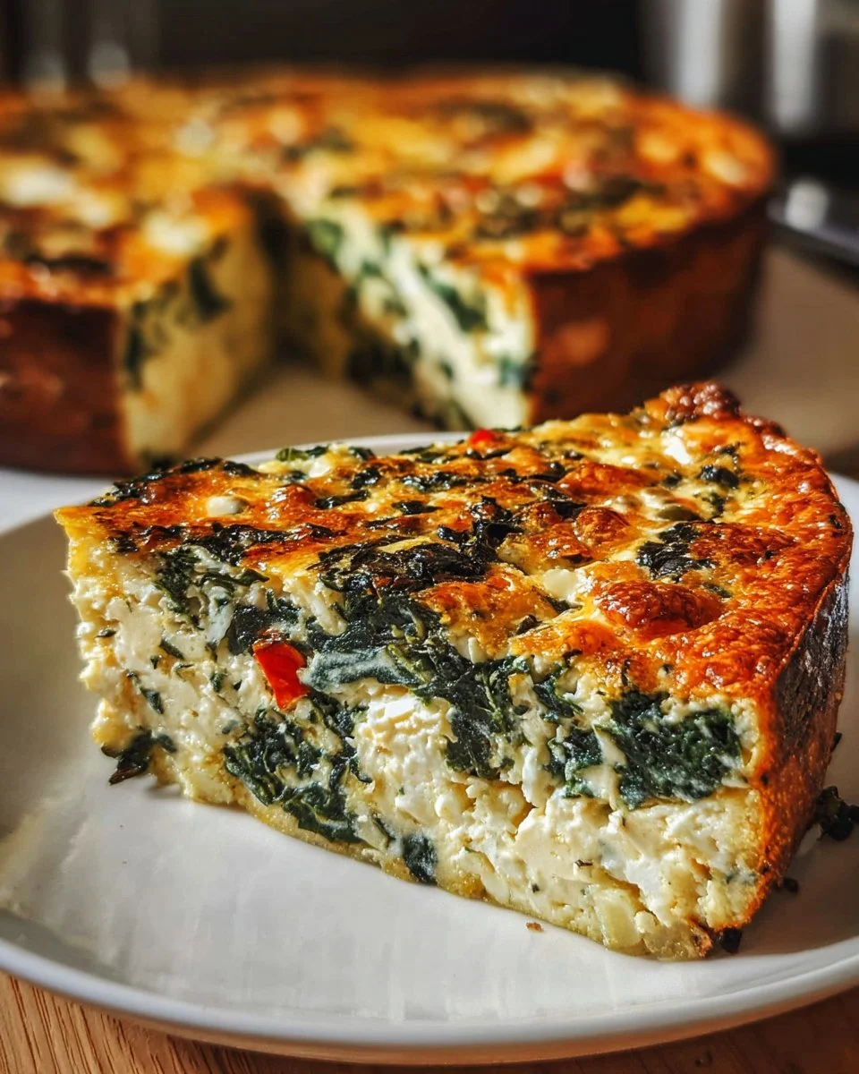 Cottage Cheese Spinat Quiche ohne Boden