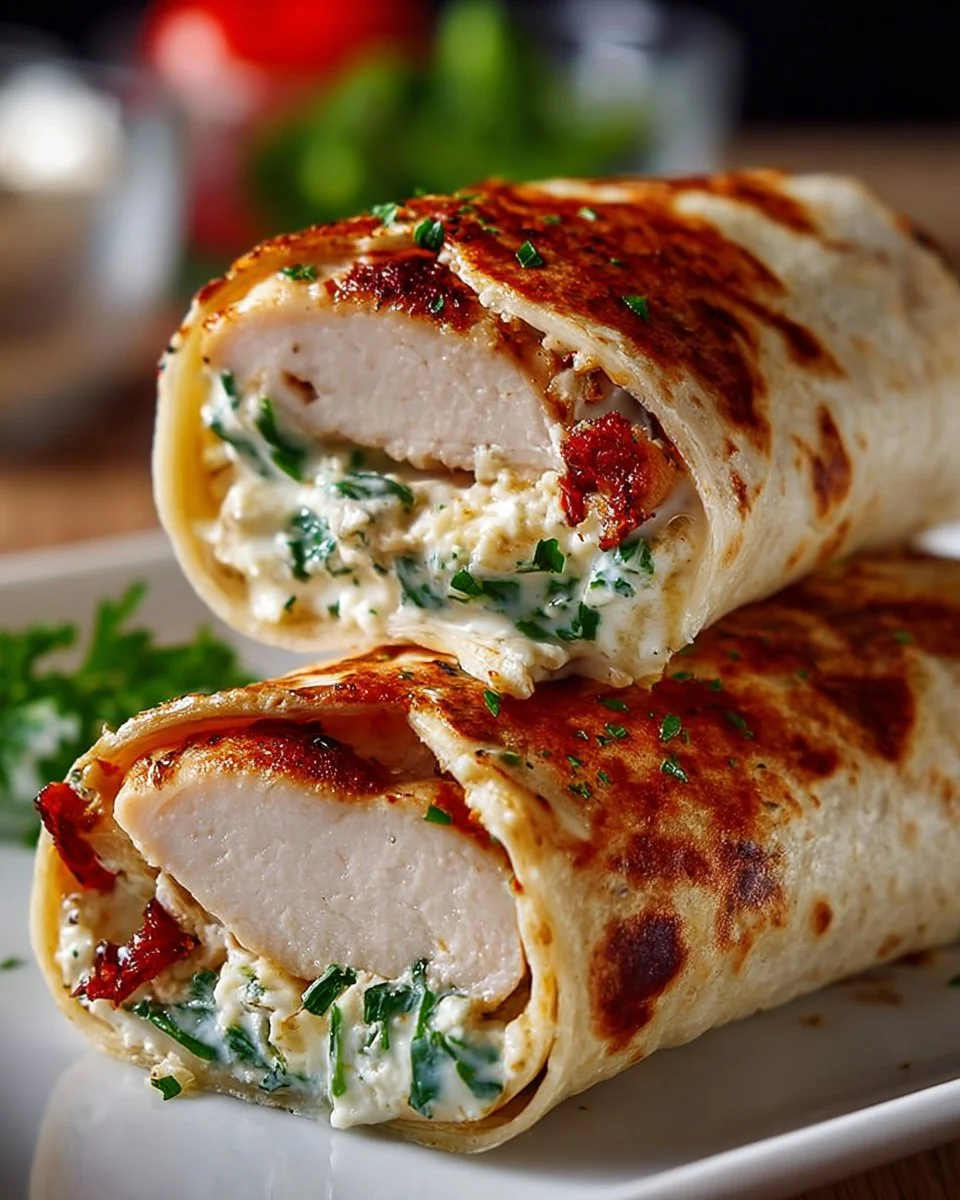 Käse-Knoblauch-Hähnchen-Wraps