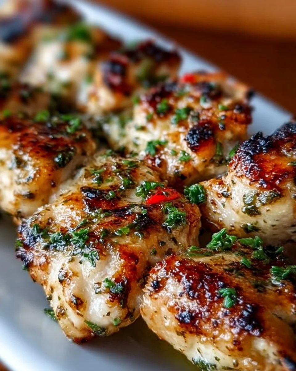 Knoblauch Parmesan Hähnchenspieße Rezept