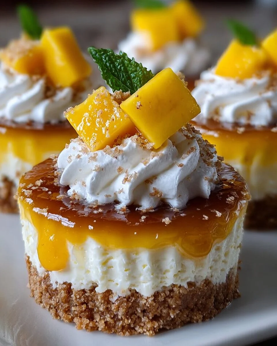 Mango-Cheesecake-Becher (ohne Backen), die jedes Mal beeindrucken!