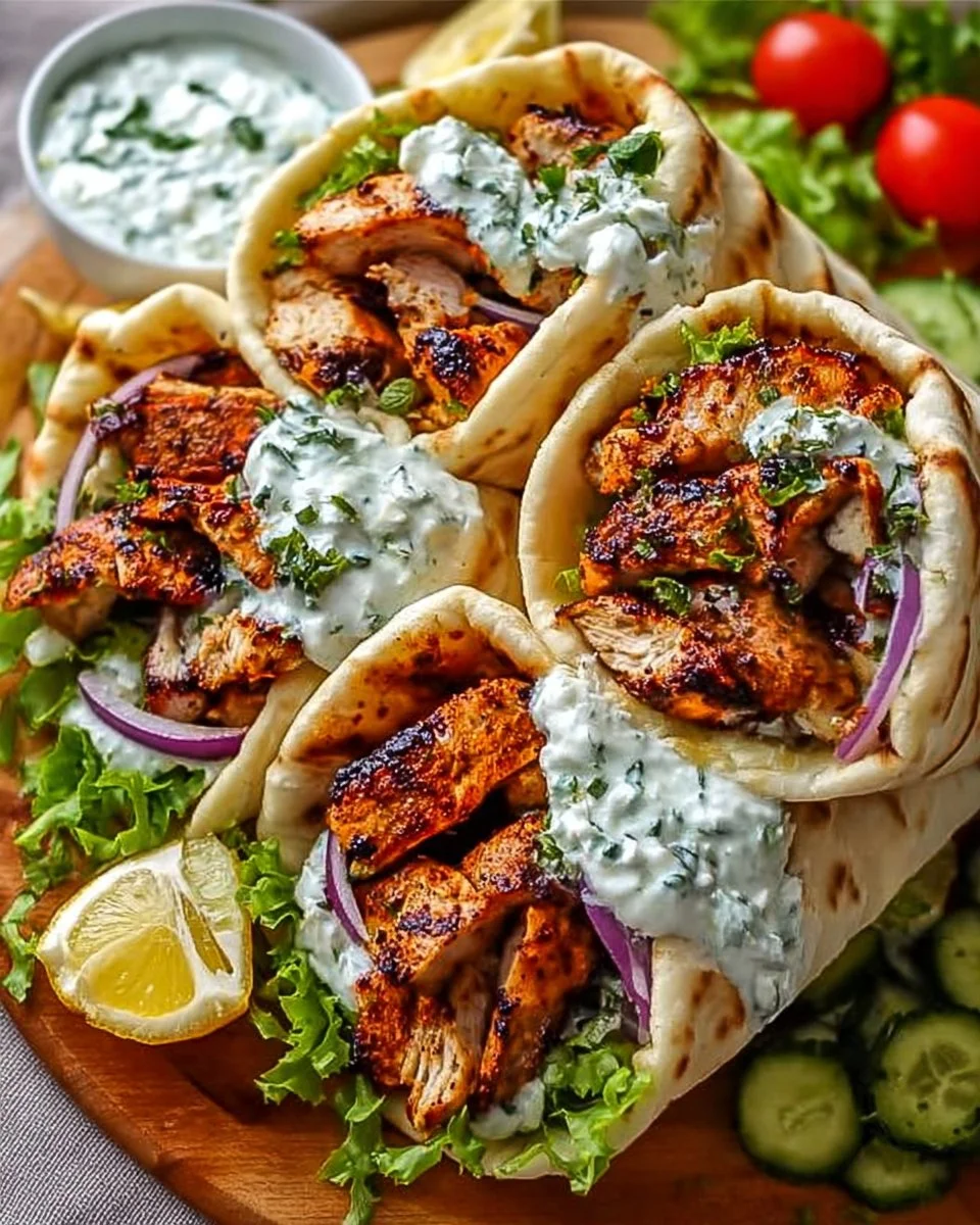 Mediteranes Hähnchen-Gyros mit Feta-Tzatziki genießen!