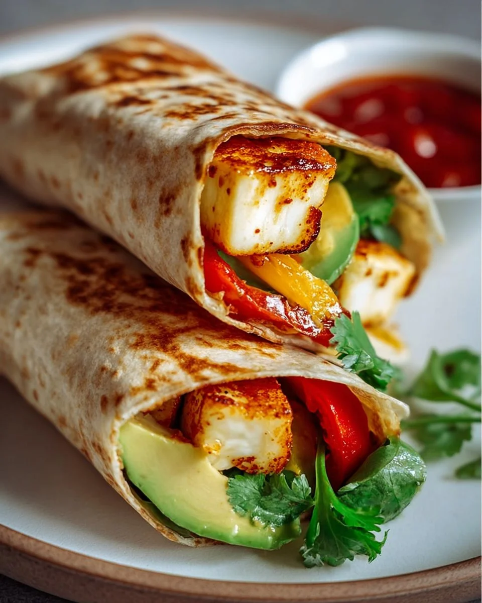 Süße Chili-Halloumi-Wraps
