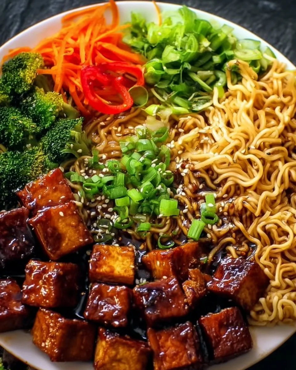 Veganer Teriyaki-Nudel-Bowl