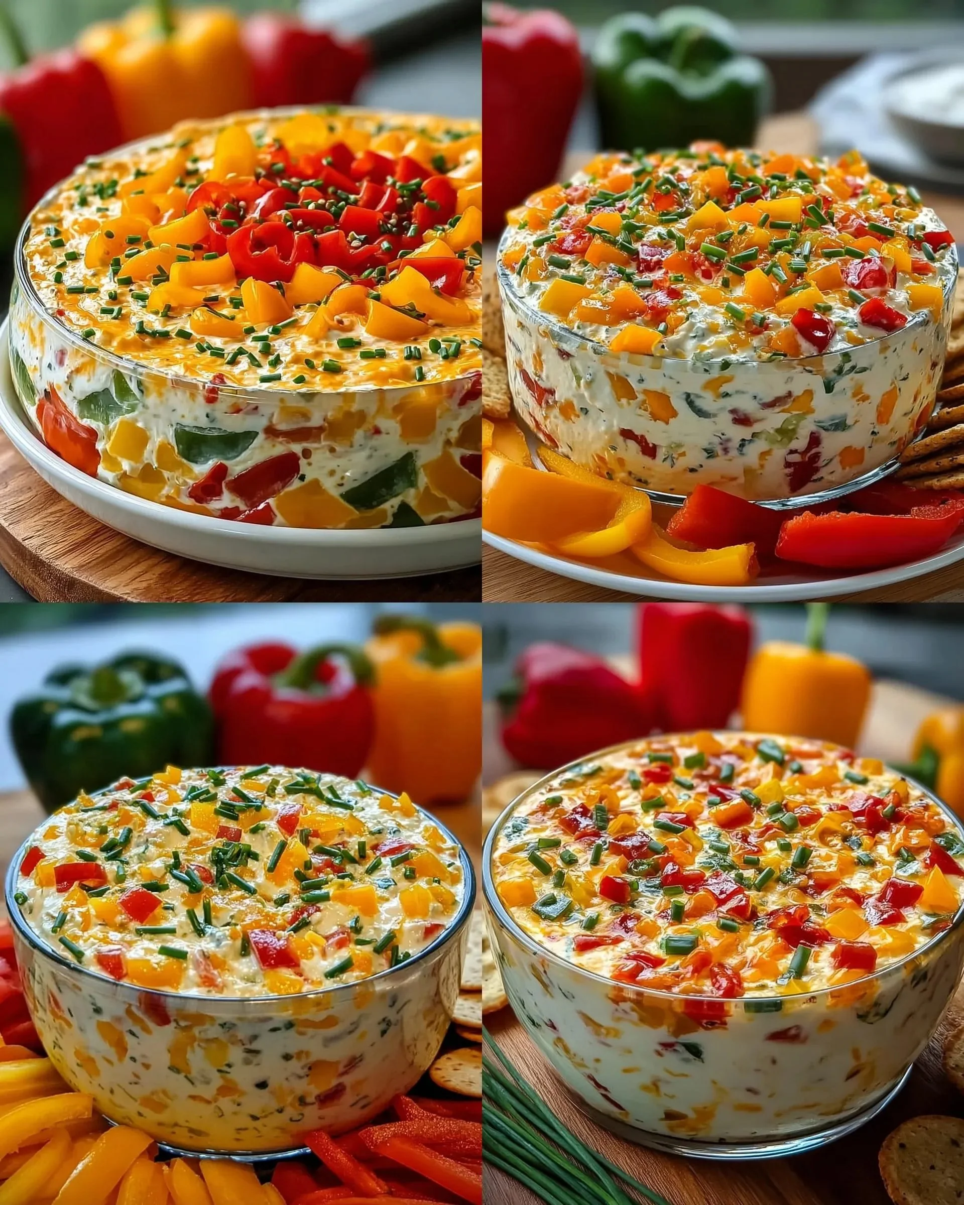 Cremiger bunter Party-Dip auf einem Tisch, ideal für Feiern und Snacks