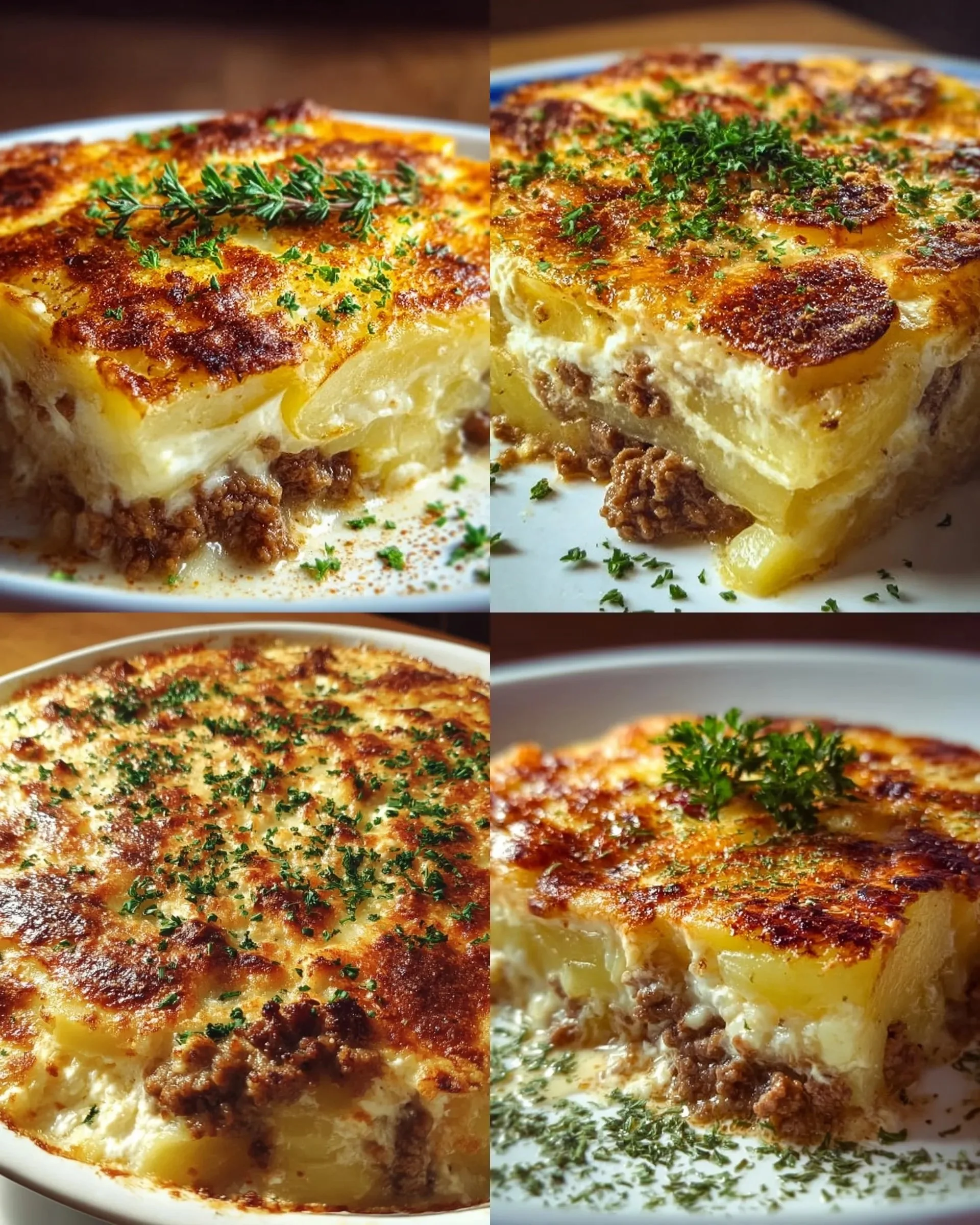 Cremiger Hackfleisch- und Kartoffelauflauf