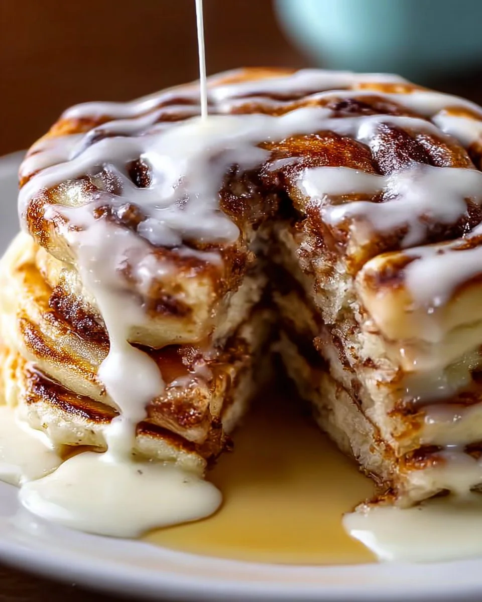 Einfache fluffige Zimtschnecken-Pfannkuchen