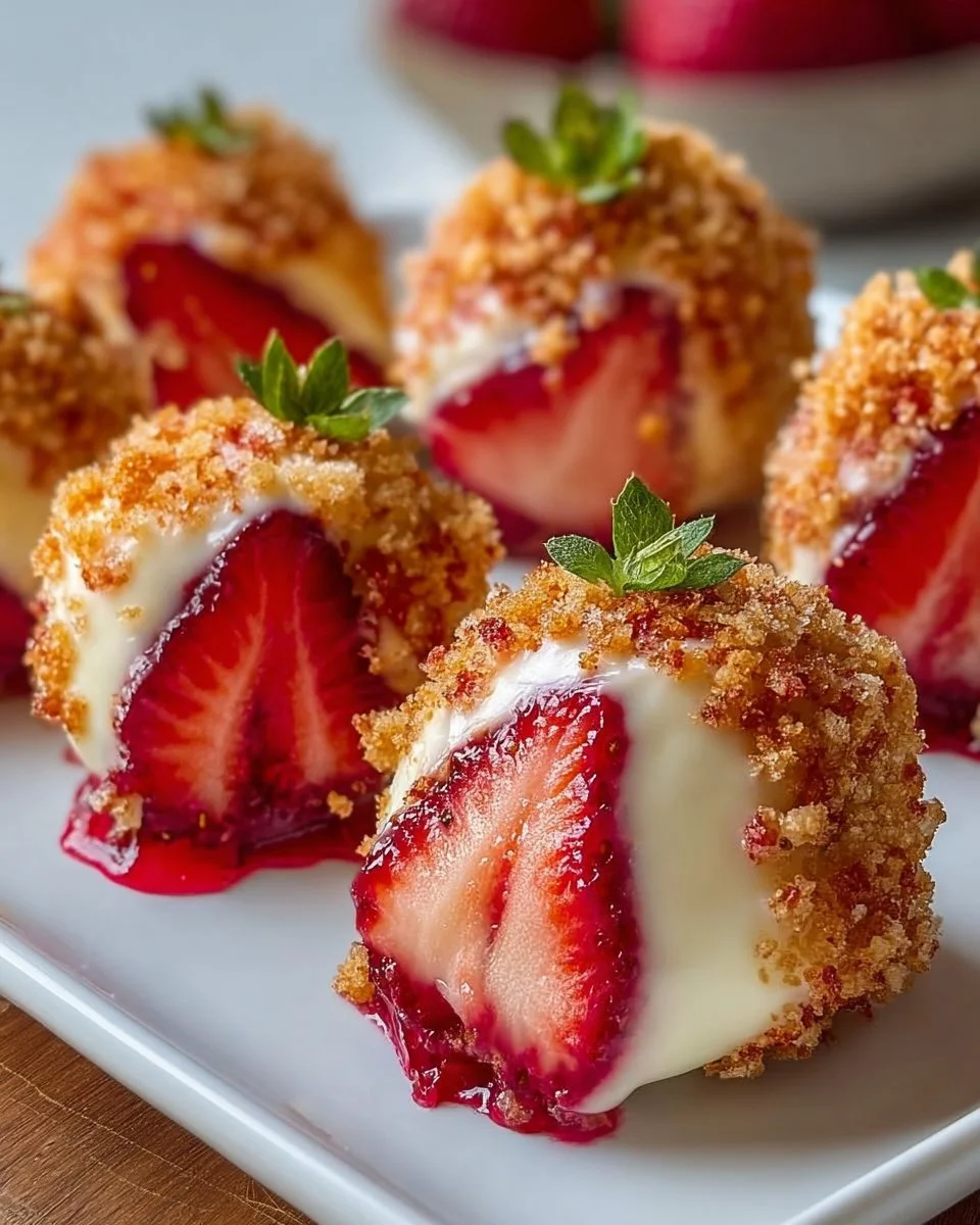 Erdbeer-Crunch-Cheesecake-Bites