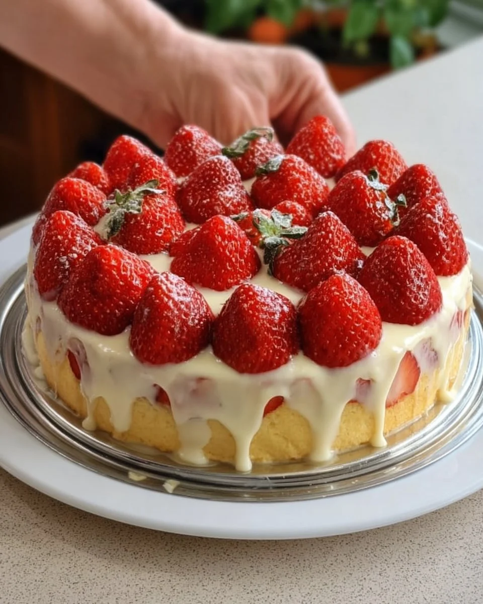 Erdbeerkuchen mit Vanillecreme