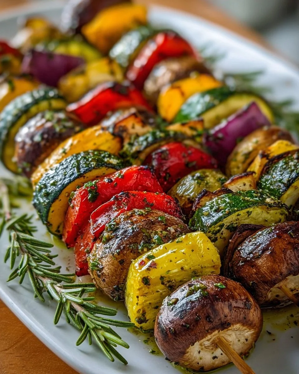 Gegrillte Gemüsespieße mit Kräuter-Marinade