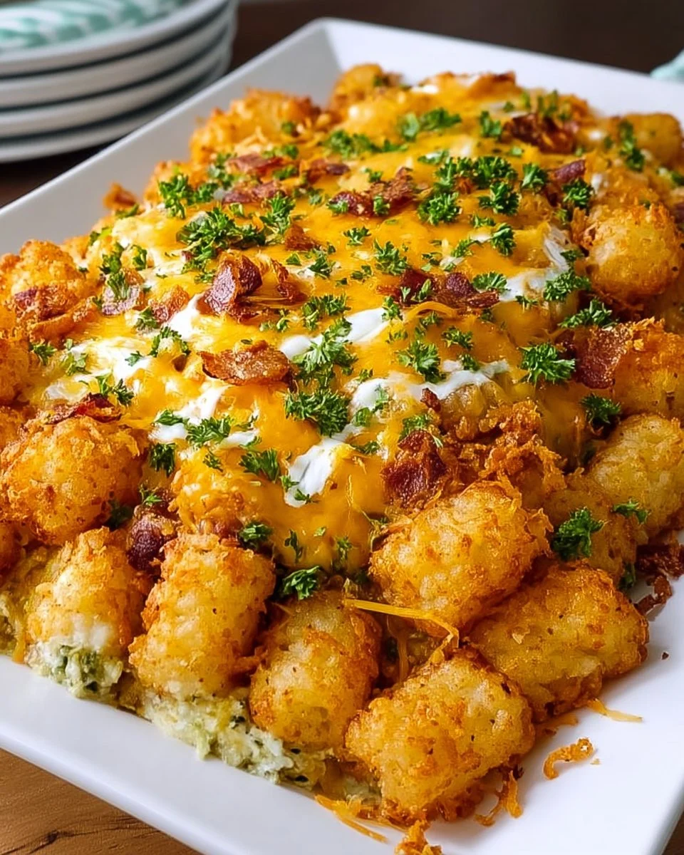 Käse-Hühnchen-Tater-Tot-Auflauf