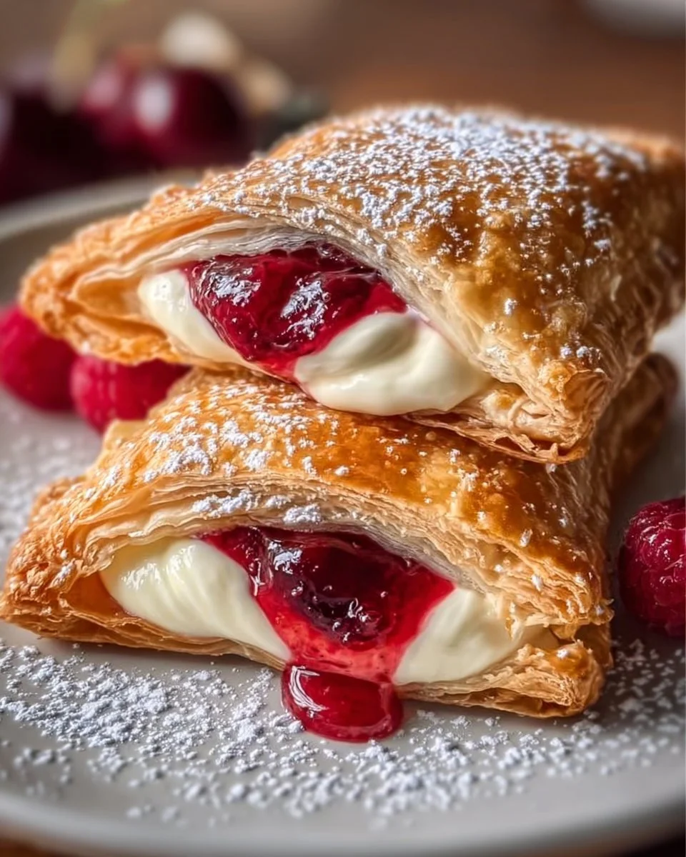 Kirschtaschen mit Frischkäsefüllung