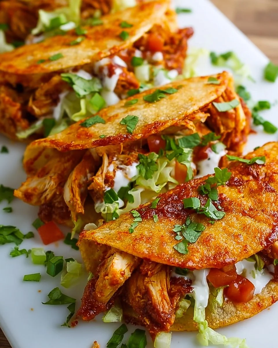 Knusprige gebackene Hühnertacos