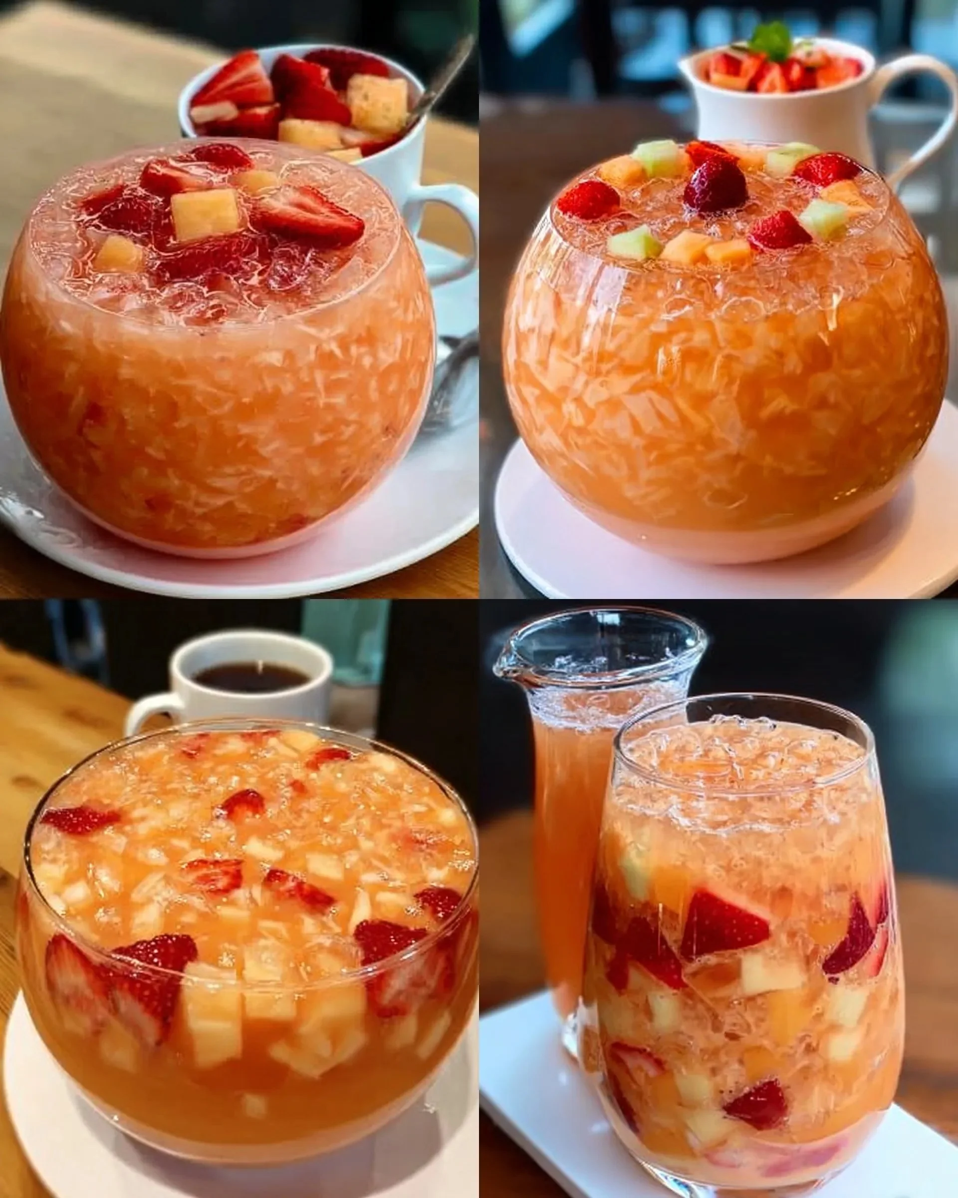 Eine farbenfrohe ORGASMUS BOWLE in einer Glaskaraffe, umgeben von frischen Früchten.