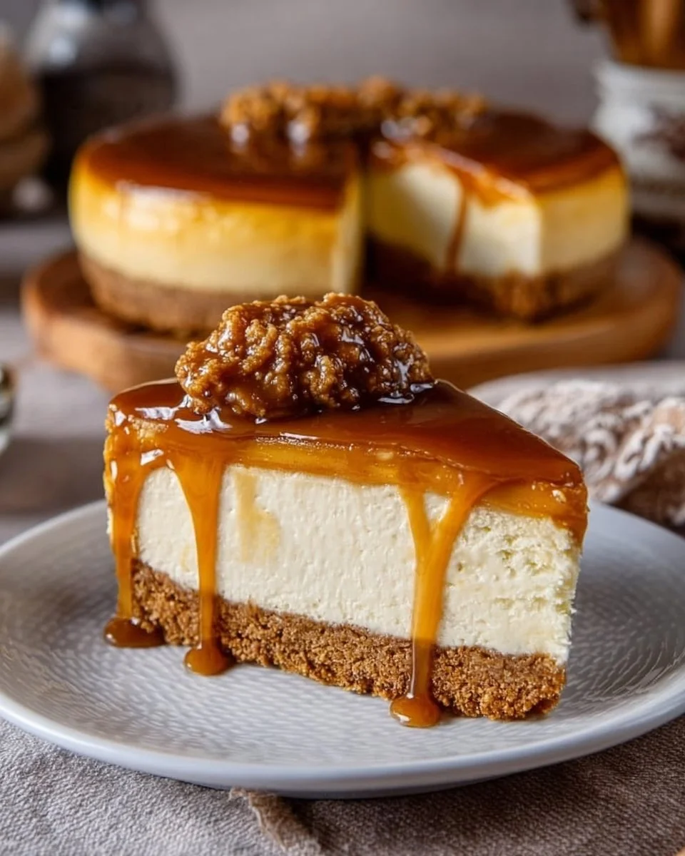 Weicher Käsekuchen mit gesalzenem Karamell