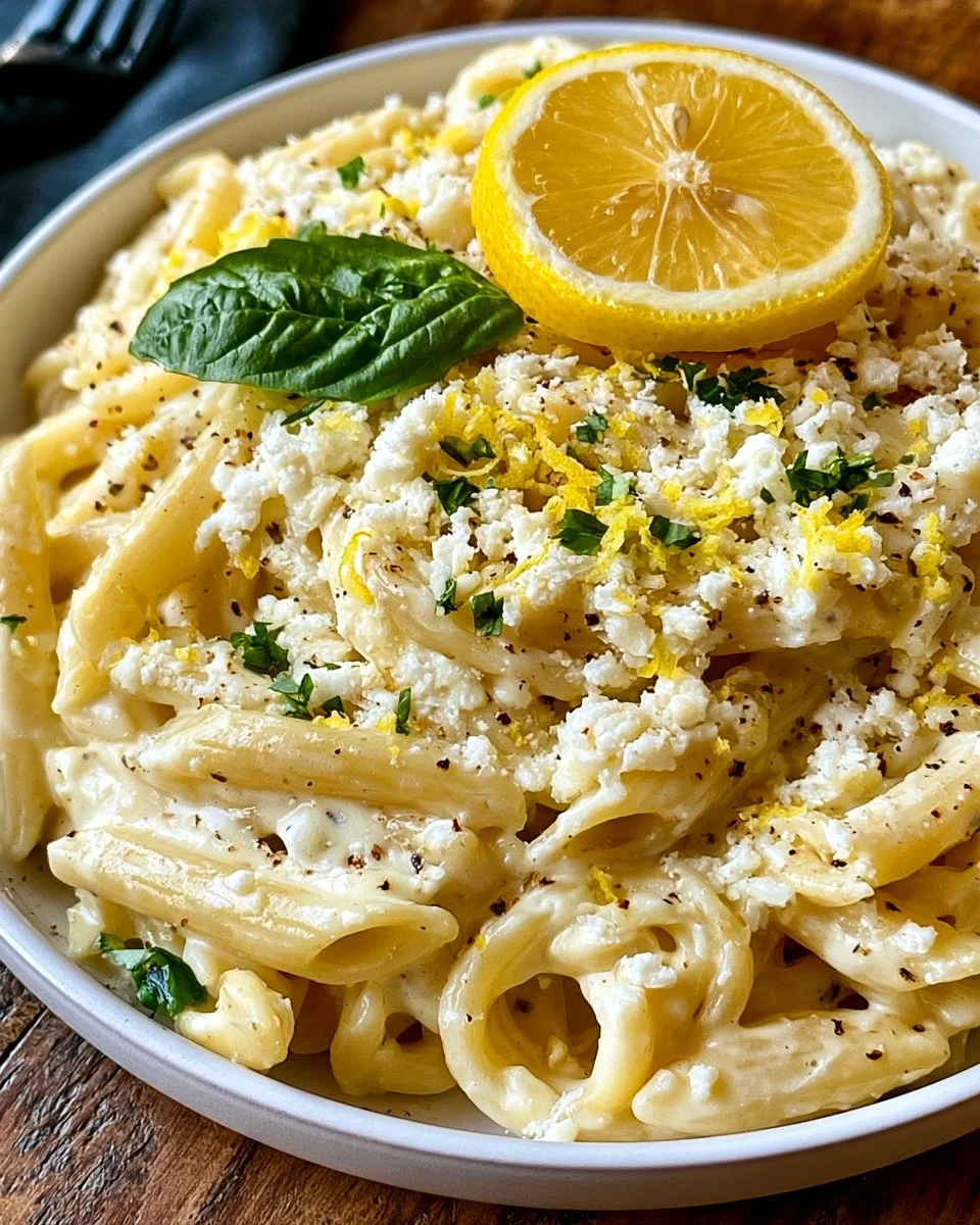 Cremige Zitronen-Feta-Pasta-Rezept