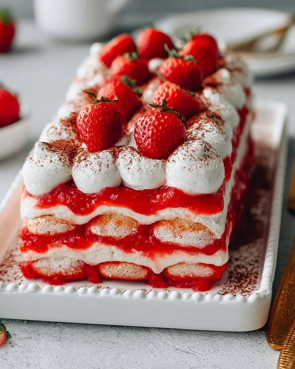 Erdbeeren Tiramisu (vegan)