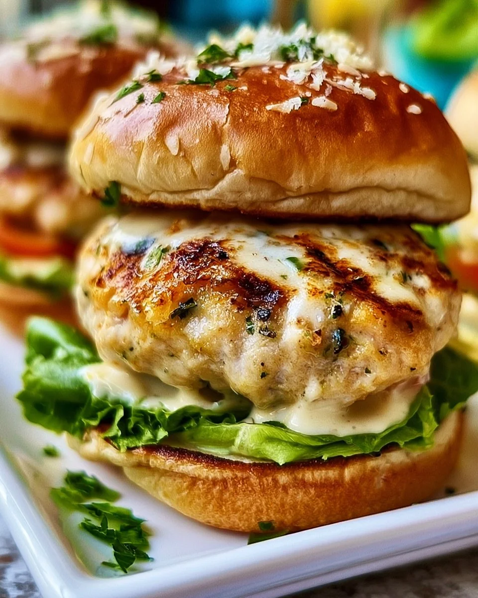 Gesunde Hühnchenburger mit Caesar-Twist