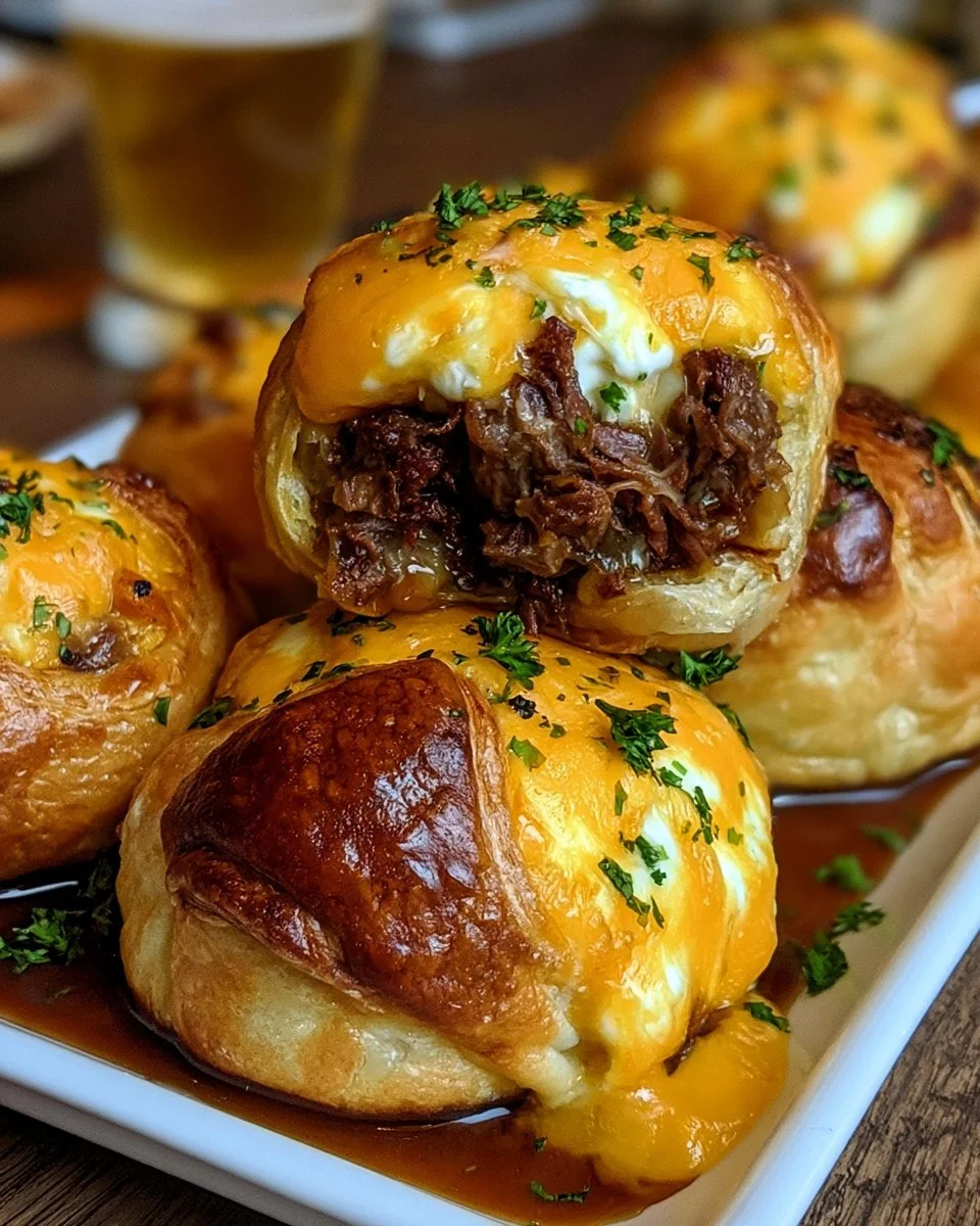 Räucherkäse-Bomben mit Brisket und Bier